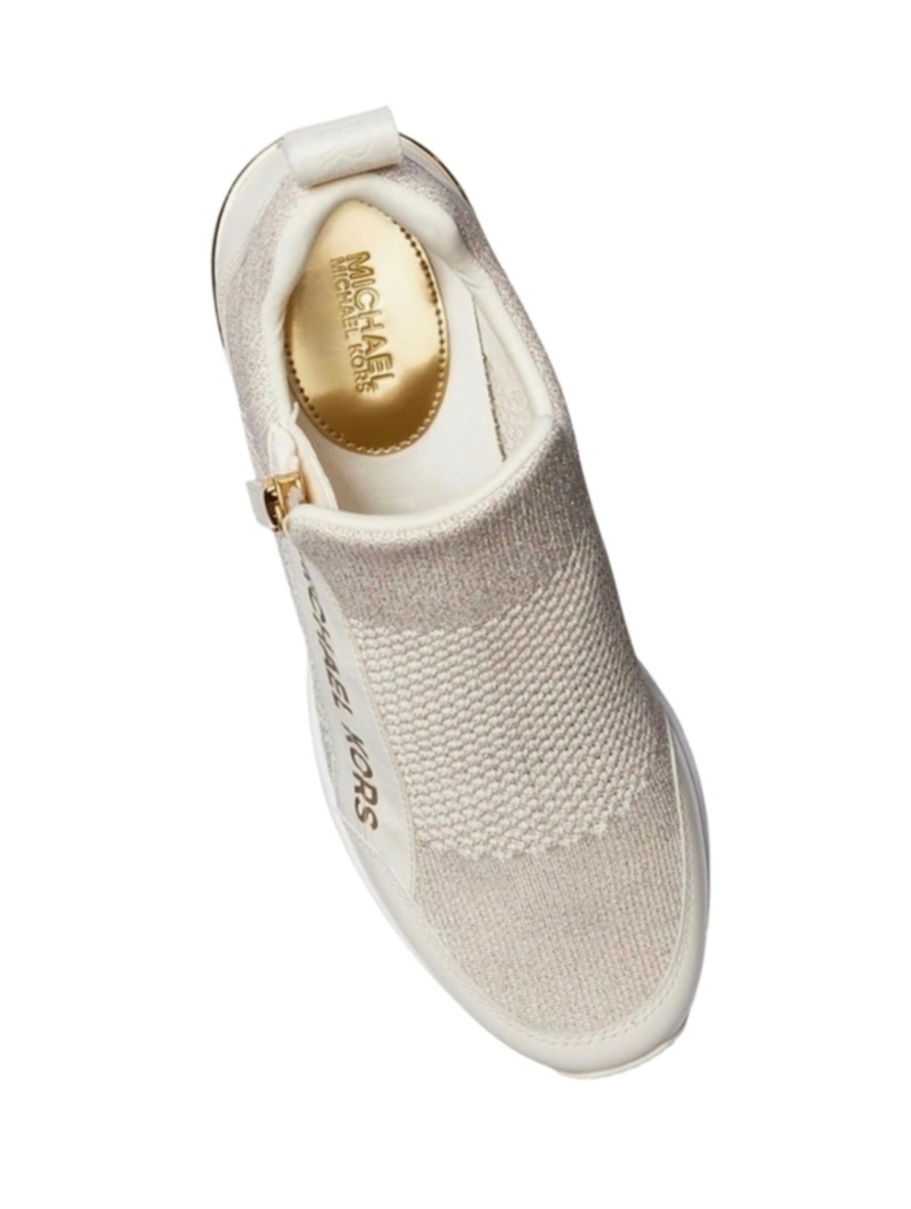 NFS MICHAEL KORS▪︎ Willis Wedge Sneaker ▪︎ Champagne Gold ▪︎ Sz 6.5 - Picture 4 of 8